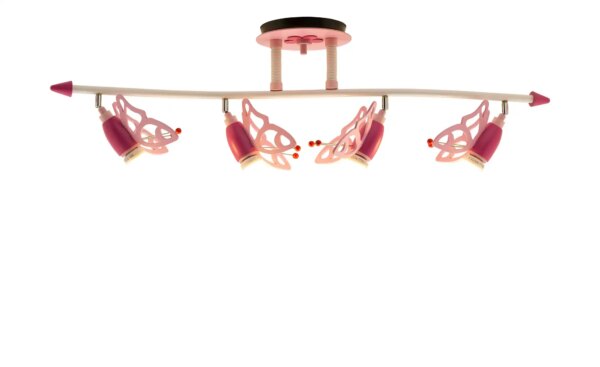 Deckenstrahler Schmetterlinge Holz rosa - rosa/pink - Maße (cm): B: 100 H: 25 T: 25